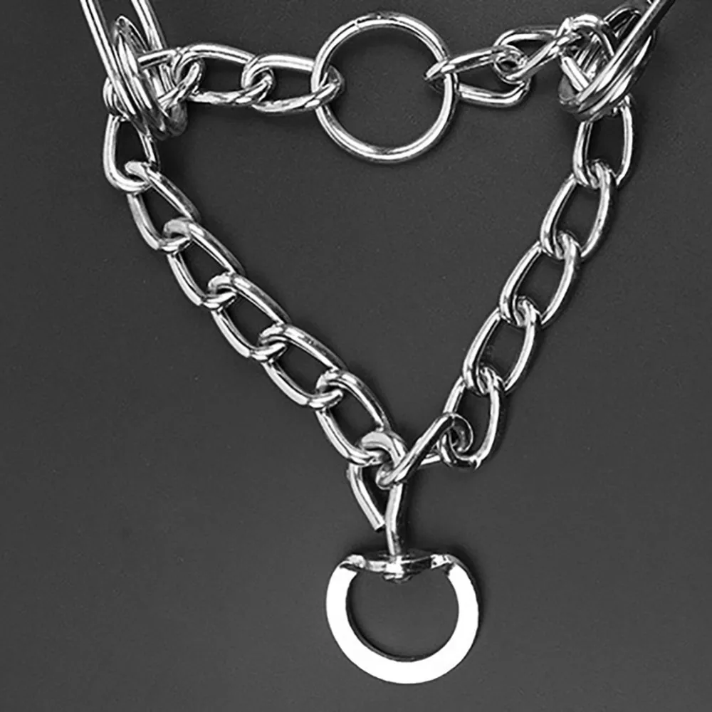 Нержавеющая сталь ПЭТ собачий ошейник с цепью обучение зубец Регулируемый зажим