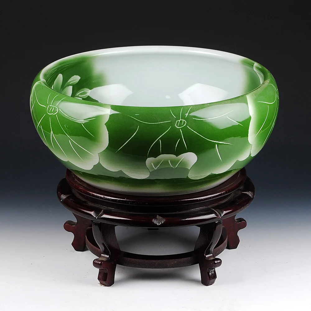 Керамический ручной Лотос Jingdezhen большая золотая рыбка черепаха лотос Нарцисс