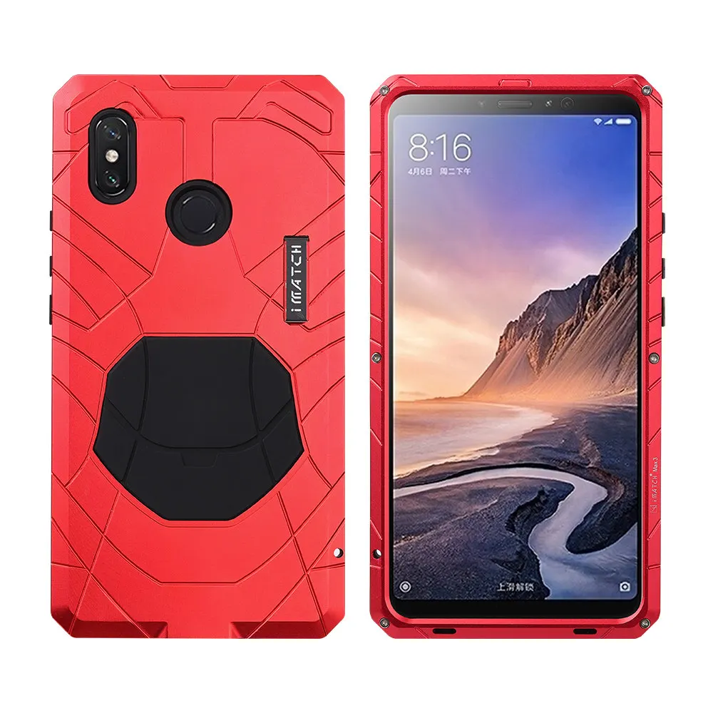 Red Для Xiaomi mi Max3 Max2 чехол для телефона сверхмощная защита Броня Металл mi Max 3 2 Крышка анти-осень алюминий полный защитный кожух - Цвет: Red