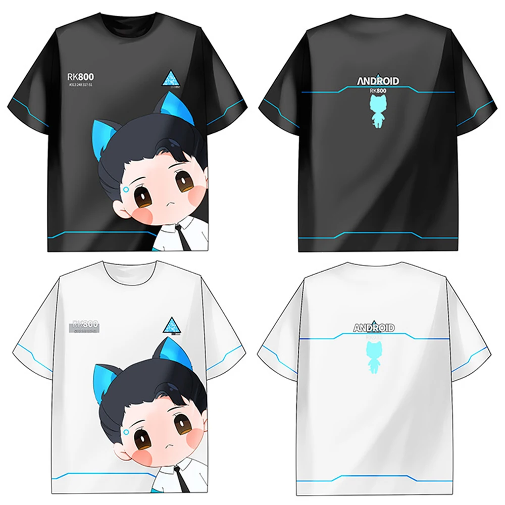 Игра Детройт стать футболка с изображением человека Косплей Conner RK800 костюм