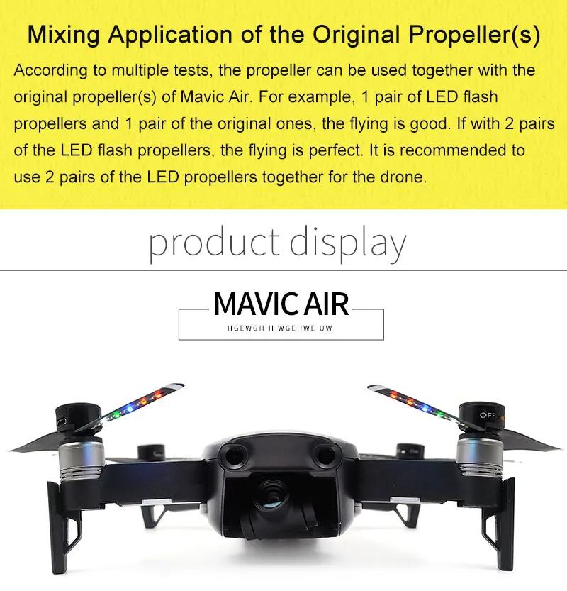 STARTRC DJI Mavic воздушный пропеллер светодиодный флеш-пропеллер USB зарядное устройство легко монтируется для Mavic Air drone аксессуары