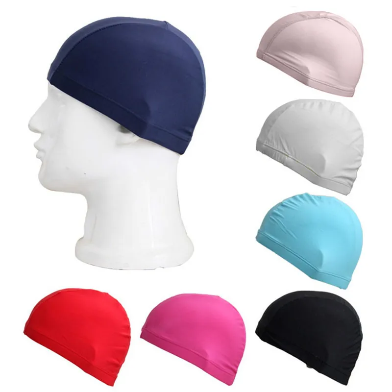 2018 Waterproof Nylon Swimming Cap Male Female Solid Swim Pool Hat For Men Women Adults Free Size Elastic Bathing |