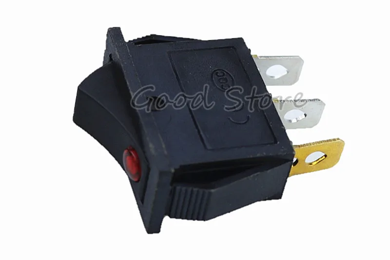 Hong Dian KCD3 ВКЛ ВЫКЛ 3Pin DPST защелкивающийся SPST красный точечный светодиодный