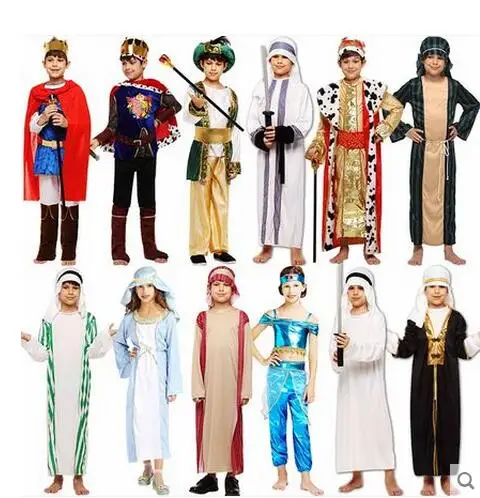Одежда для родителей и детей Экзотический костюм на Хэллоуин взрослых арабский