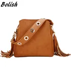 Женская сумка на плечо из ПУ кожи boish, винтажная Повседневная сумка для покупок, универсальная сумка-мессенджер с кисточками, повседневные дамские сумки