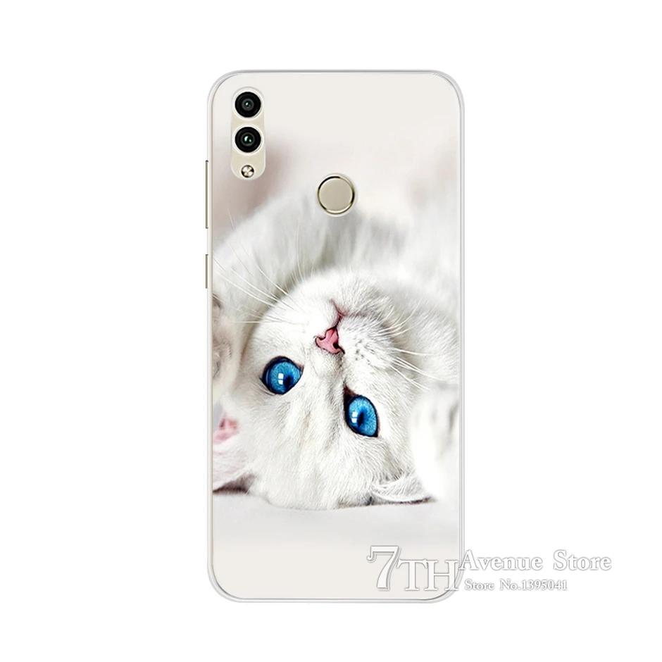 Модный чехол с рисунком для Huawei Honor 8C мягкий силиконовый защитный задняя крышка 6