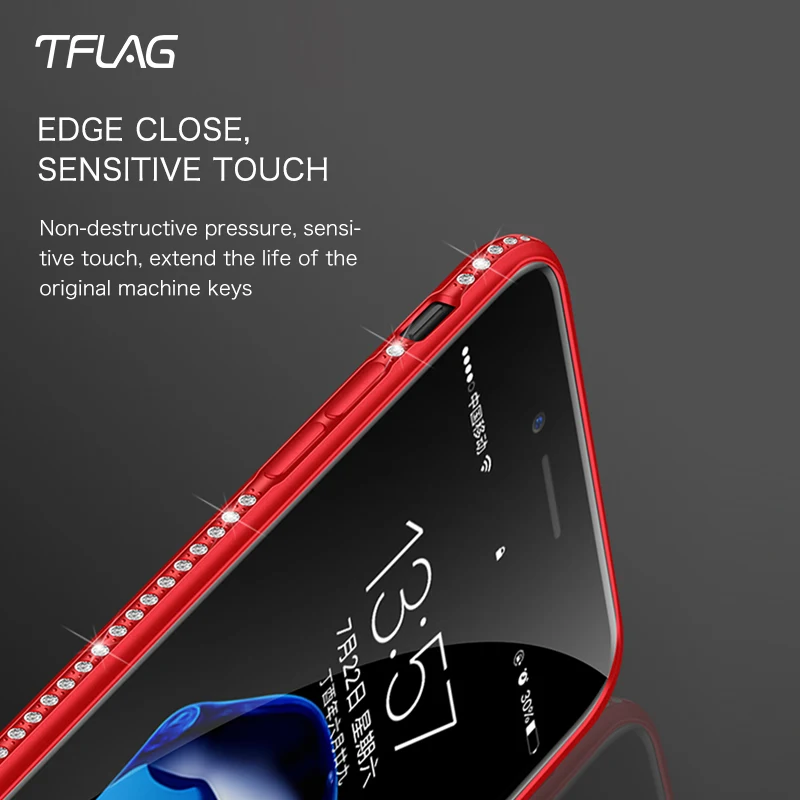 TFlag Премиум люкс Bling Телефон чехол для iPhone 6 6s 7 8 плюс Алмаз Мягкие TPU Кристалл
