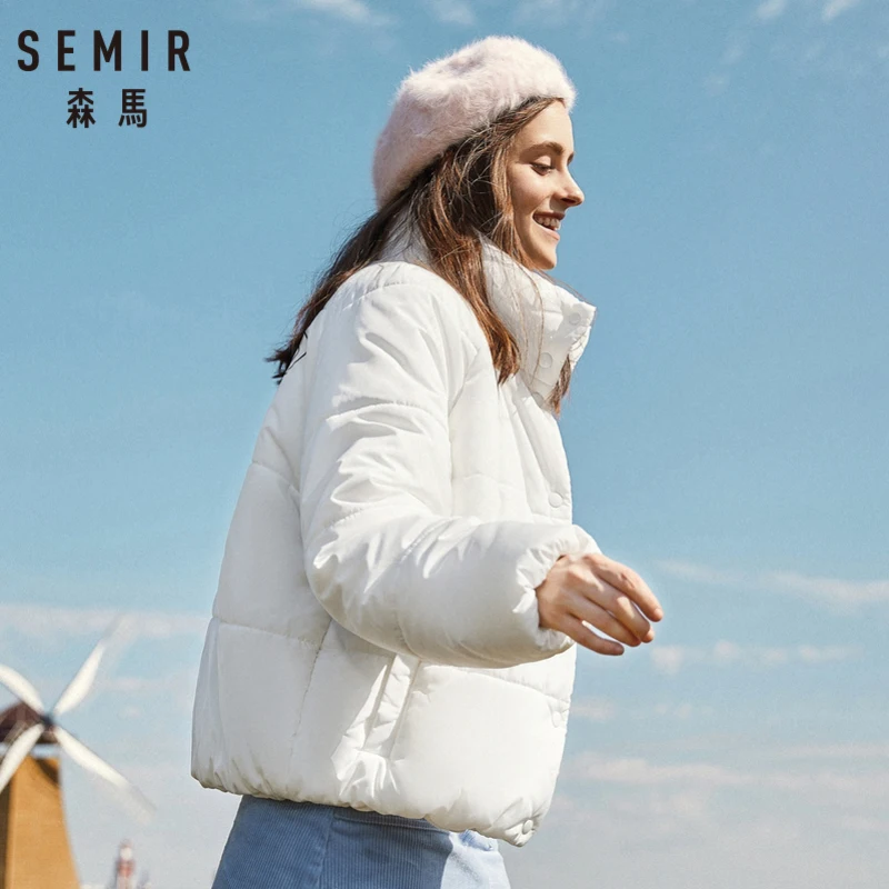 Куртка SEMIR женская короткая с подкладкой пуховик воротником стойкой и косым