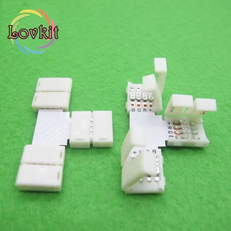 5 шт./лот 4 контактный светодиодный Разъем T образной формы штекерных разъема для