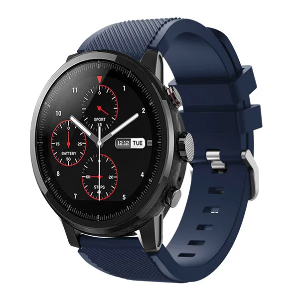 22 мм спортивные часы из мягкого силикагеля ремешок для Huami Amazfit Stratos Смарт-часы для Amazfit Pace Stratos 2/2S ремешки Браслет - Цвет: Midnight blue
