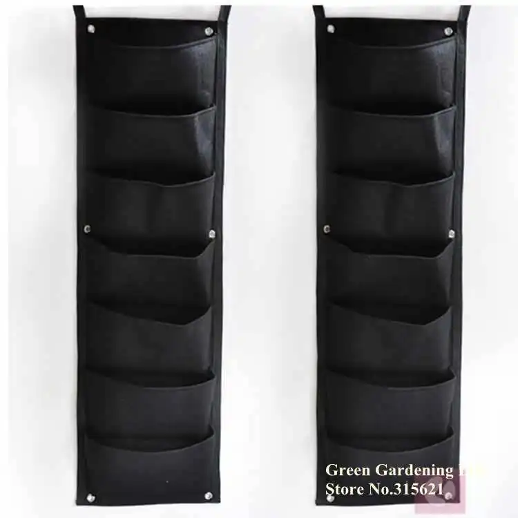 

Recycle 7 Pockets Vertical Wall Flower Pots Gardening Planter Interior Decoration Green Wall Planting Bag Felt Planting Bag