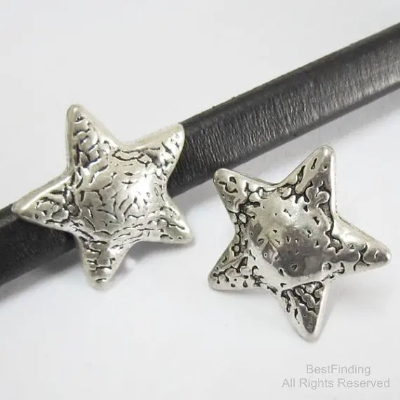 

Licorice leather findings 10x6mm Sea star slider licorice bracelet findings -LT13