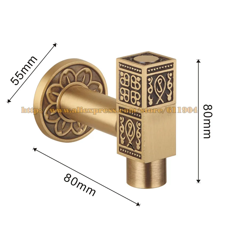 Античный латунный художественный настенный кран для ванной комнаты раковина