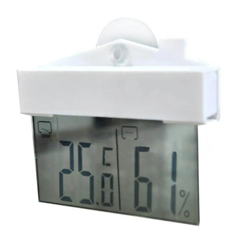 Прозрачный ЖК цифровой Оконный термометр гидрометр Крытый Открытый