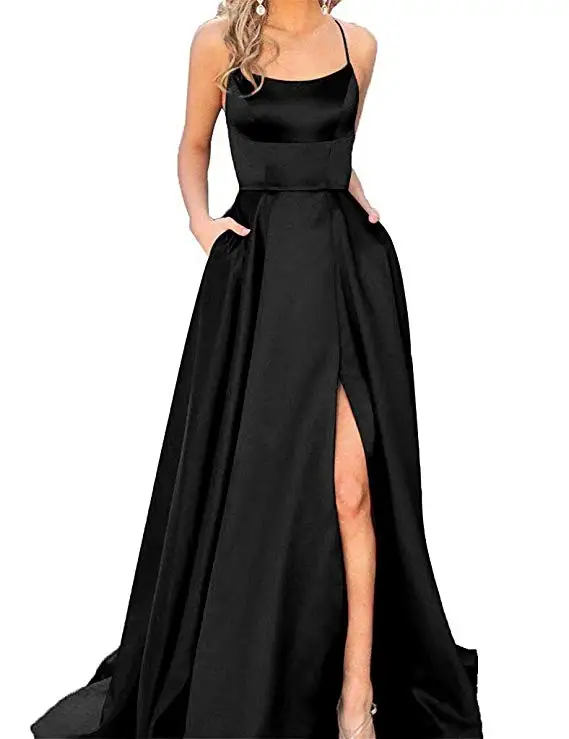 Style A Black Сексуальные вечерние платья с v-образным вырезом Длинные Очаровательные зеленые желтые вечерние платья с открытой спиной Robe De Soiree - Цвет: Style A Black