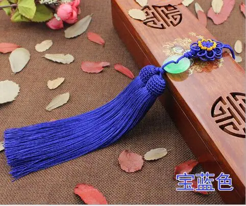 royal blue 1 шт. новые высококачественные кисточки 33 см длинный кулон нефрит Китайский узел кисточкой кулон Нефритовая кисточка означает мир - Цвет: royal blue