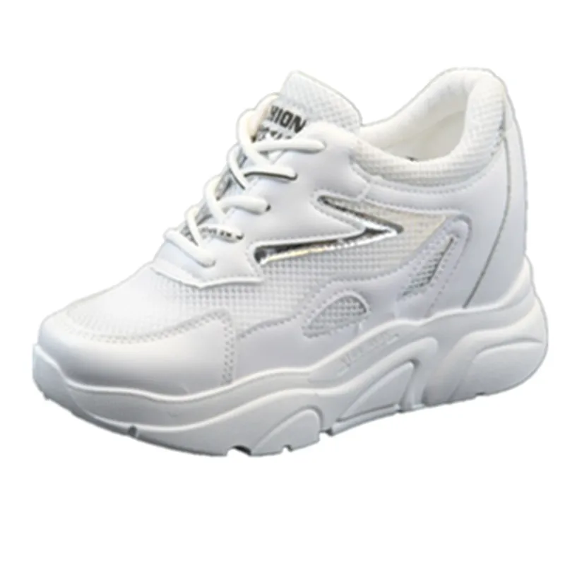 

2019 Platform Wedges Women's Sneakers Spring High Quality Mesh Breathable Height Increased women's shoes Casual sport Shoes