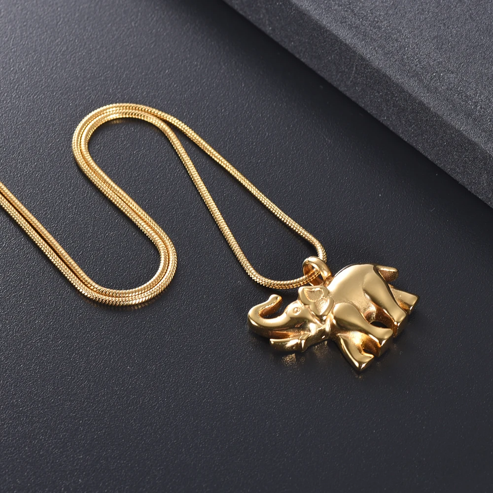 

KSJ9743 CREMATION JEWELRY - Elephant Shape Funeral Urn Keepsake Pet Ashes Holder Men Women Necklace Memorial Jewelry