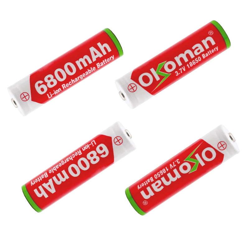 18650 аккумуляторная батарея 3 7 V 6800mAh литий-ионная для фонарика | Электроника