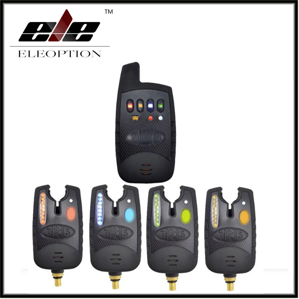 Eleoption набор 4 шт. беспроводной рыболовный сигнализатор поклевки светодиодный