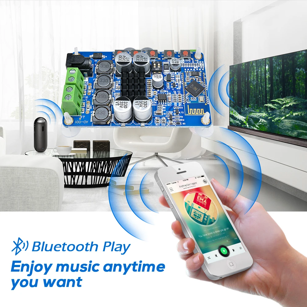 Новый TDA7492P 50 Вт + беспроводной Bluetooth 4 0 аудио приемник плата цифрового усилителя 2 1
