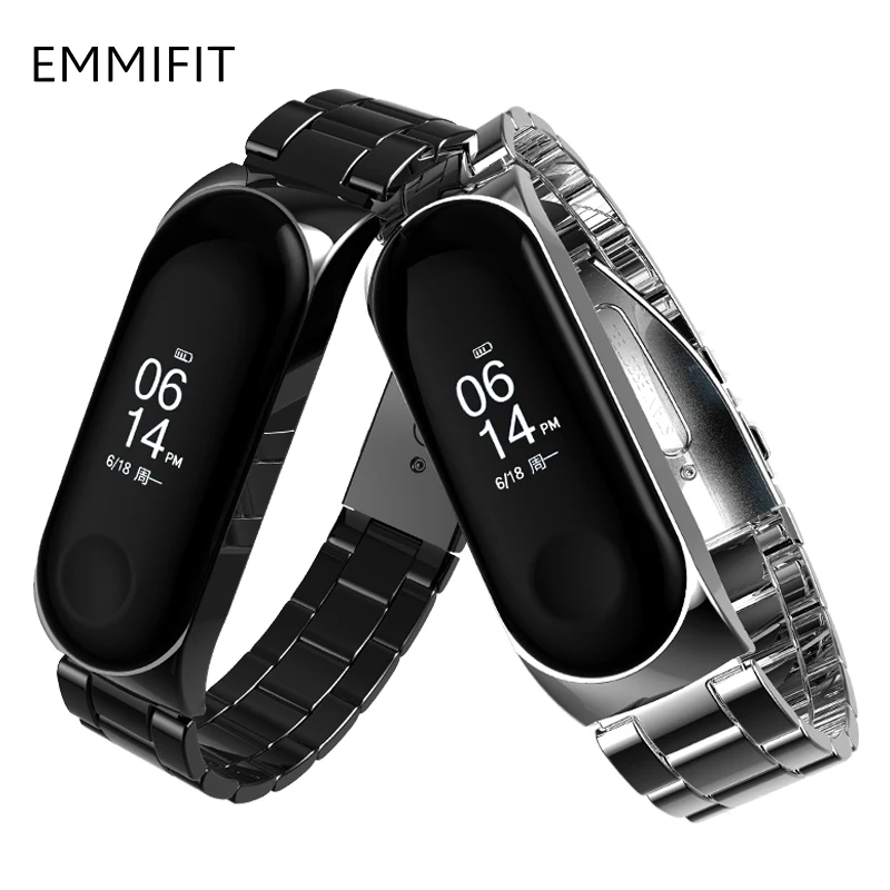 Ремешок для Xiaomi Mi Band 3 Безвинтовой браслет из нержавеющей стали Сменные