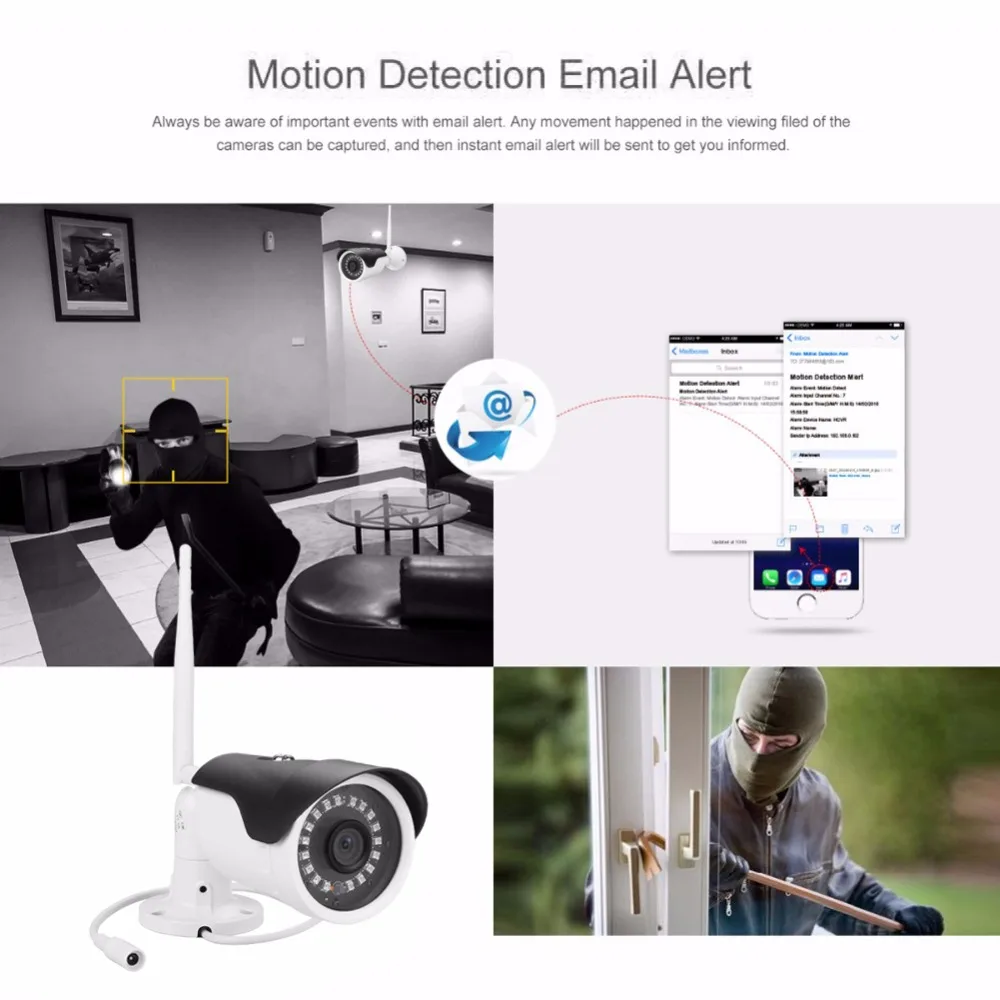 Apleye WI FI 4CH NVR комплект P2P 1080 P HD видео Беспроводной видеонаблюдения 720 IP Камера IR CUT