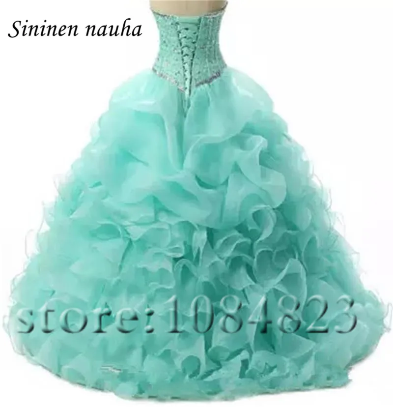 Бальные платья Quinceanera длинное вечерние платье из органзы с бисером бальное для