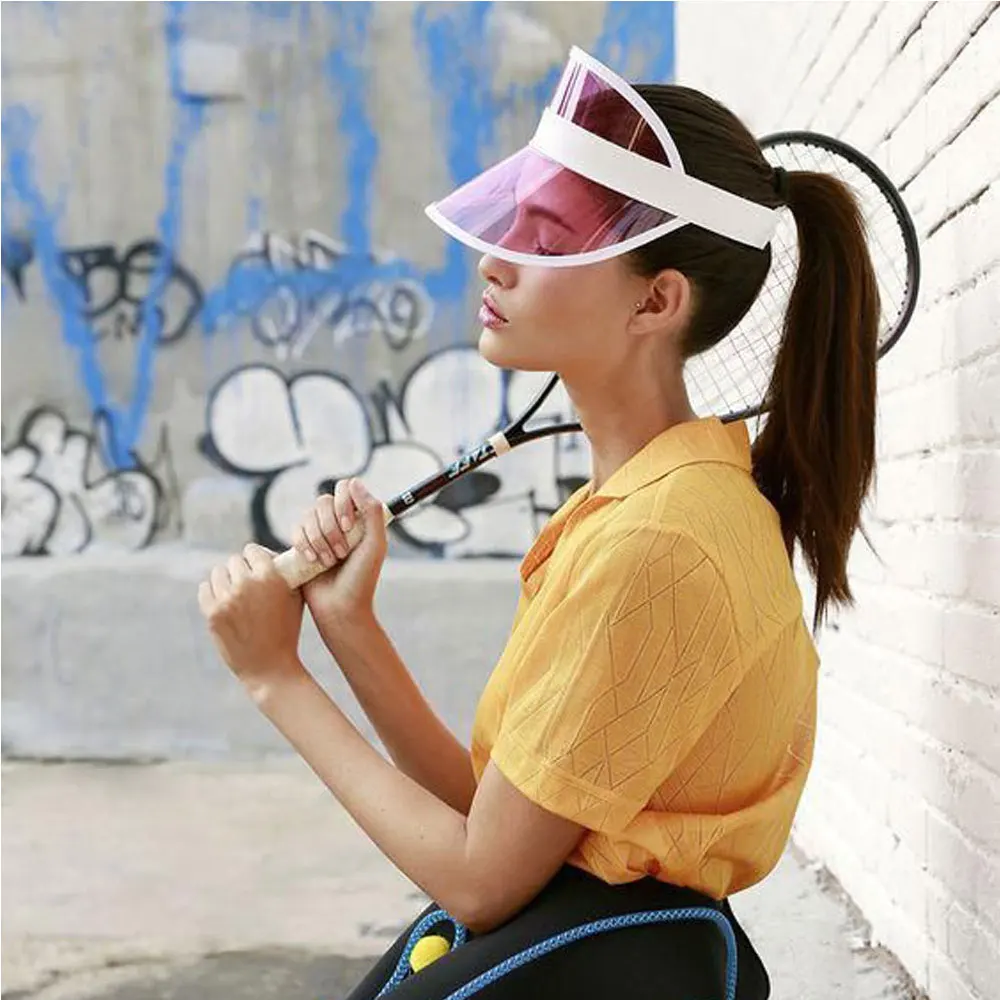 

Summer PVC Hat Sun Visor Party Casual Hat Clear Plastic Adult Sunscreen Cap US outdoor hat holiday sunhat