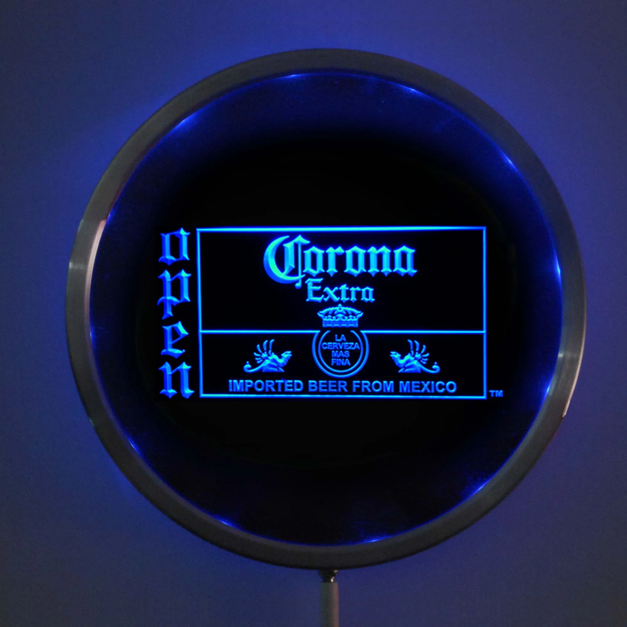 

rs-0035 Corona OPEN LED Neon Light Round Signss 25cm/ 10 Inch - Bar Signs with RGB Multi-Color Remote Wireless Control Function