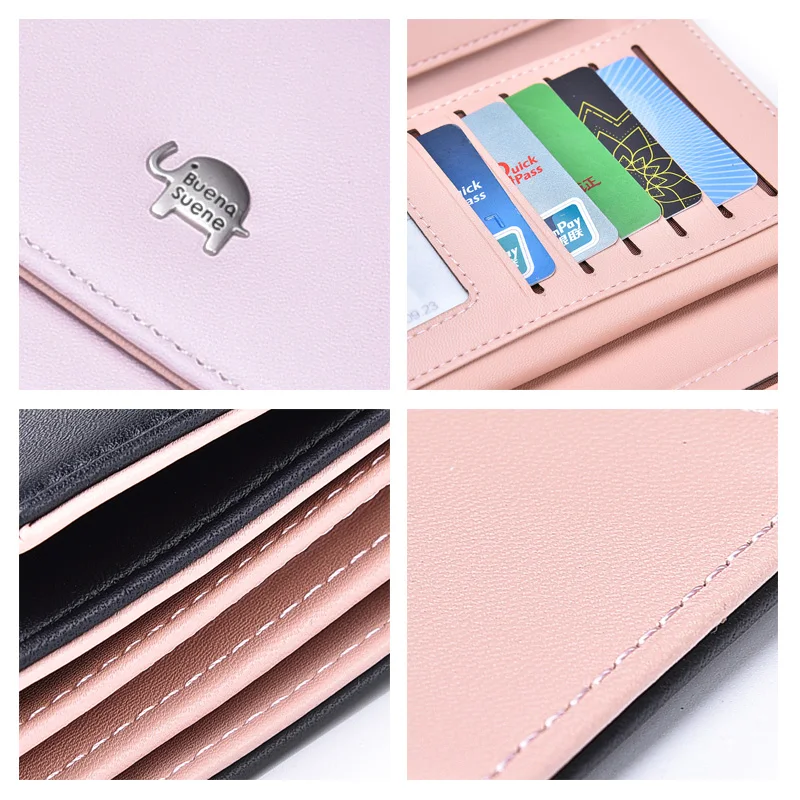 Милый длинный женский кошелек из искусственной кожи с металлическим слоном