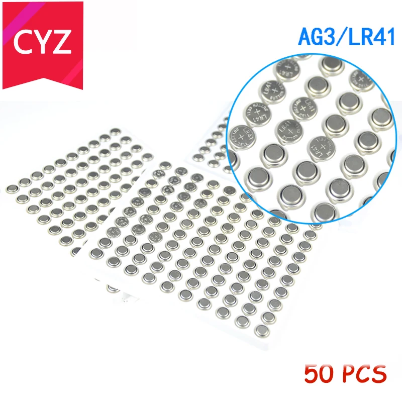 50 шт./лот lr41 AG3 ag3 батарея celular SR41W 392 GP192A LR736 Кнопка часы батареи Cion игрушечные сваи