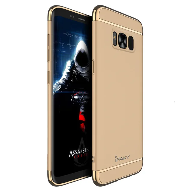 IPAKY класса люкс чехол для телефона Shcokproof бампер чехол для ПК на samsung Galaxy S7 край S8 S 7 8 s7edge S8plus плюс 4/6 32/64/128 ГБ - Цвет: Gold