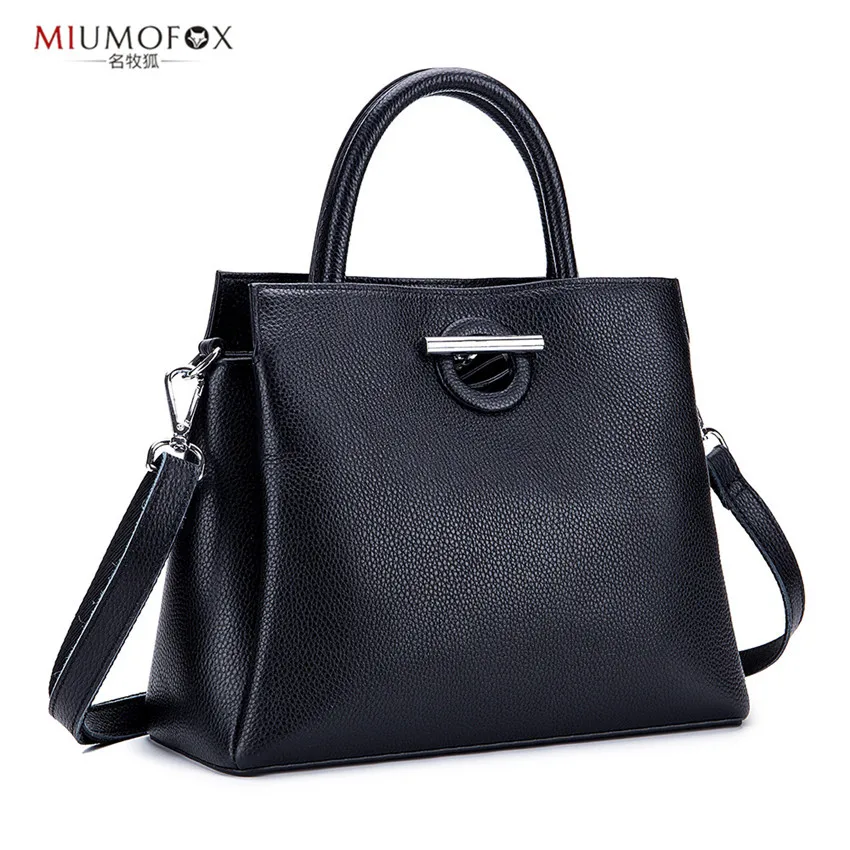 2019 Genuine Leather Woman Shoulder & Crossbody Bags 4 Colors Fashion Female Shoulder Bags Women Handbags Zipper Big Capacity