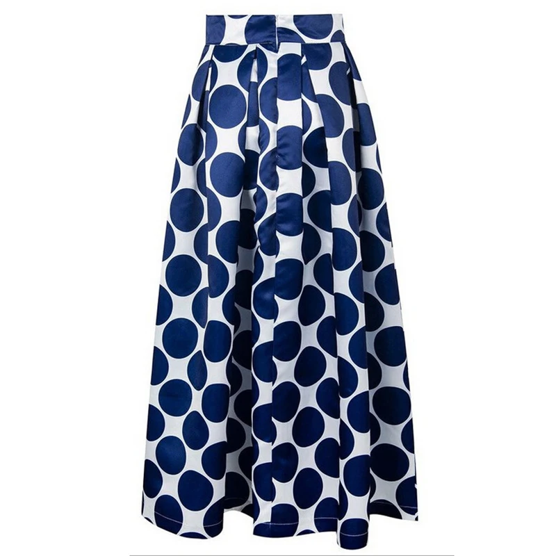 Лидер продаж! Модная женская юбка в голубой горошек весенние богемные карманы на