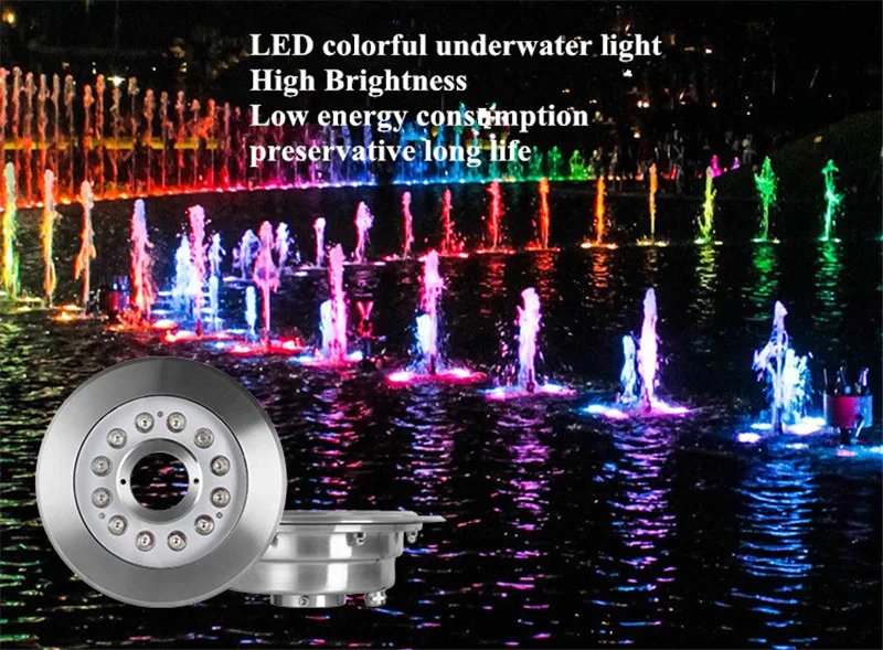 18 Вт полноцветный RGB подводный свет для бассейна сильный водонепроницаемый AC/DC24V фонтан-водопад Водонепроницаемый светодиодный спа вечерние воды