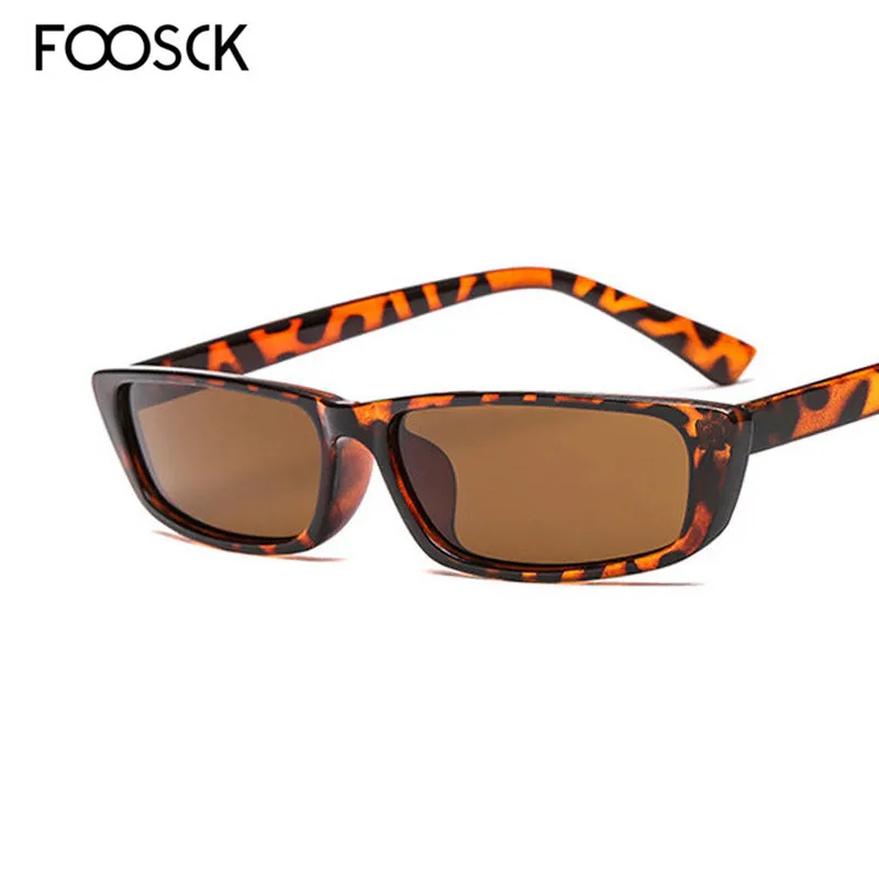 Женские и мужские прямоугольные солнцезащитные очки FOOSCK брендовые дизайнерские