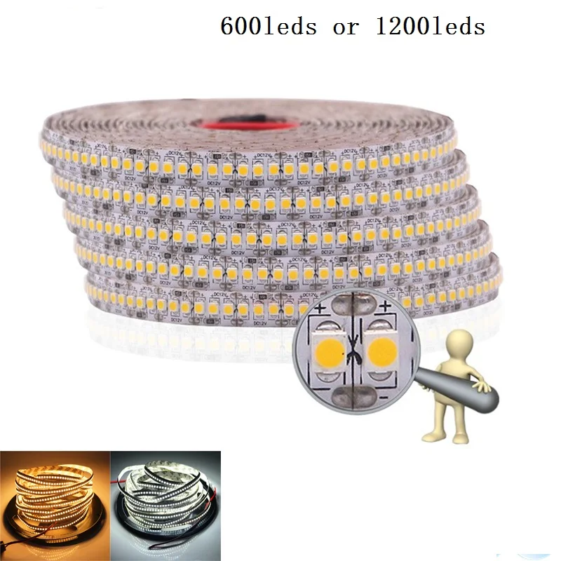 Светодиодная лента 2835 SMD DC 12 В 240 светодиодов/м или 120 Водонепроницаемая IP65 IP20