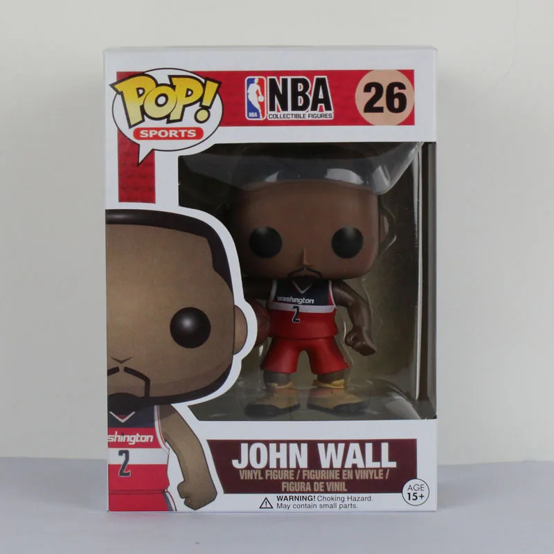 With box-26 FUNKO POP Basketball star James-Kobe-Stephen Curry-Kyrie Irving-John Wall-Action Figure Коллекционная модель игрушки для фанатов - Цвет: With box-26