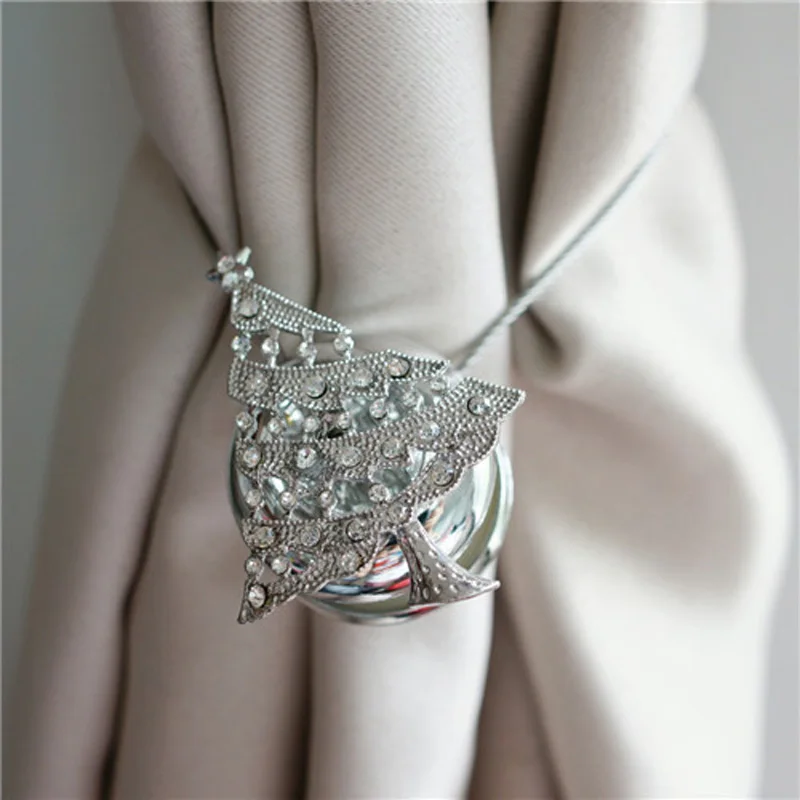 1 шт. Европейский стиль рождественские занавески с рисунком деревьев крюк Tieback