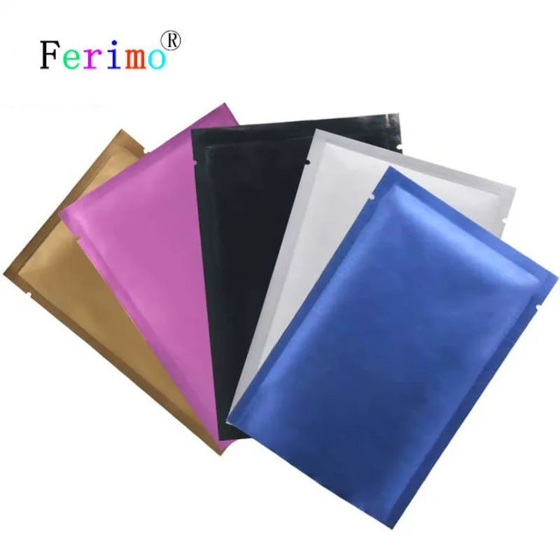 

100pcs/lot High Quality Thick Glossy Reclosable Heat Seal Bag Aluminum Foil Mylar Open Top Bag Flat Pouches Gift Storage Bags