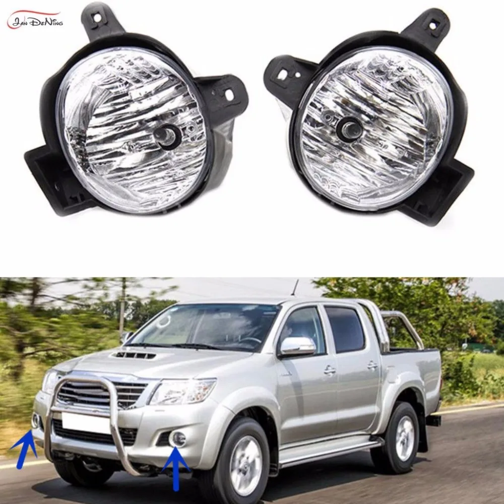 

JanDeNing Автомобильные противотуманные фары для TOYOTA HILUX VIGO 2011-2013 прозрачная передняя противотуманная фара крышка отделка сменный комплект черный (одна пара)
