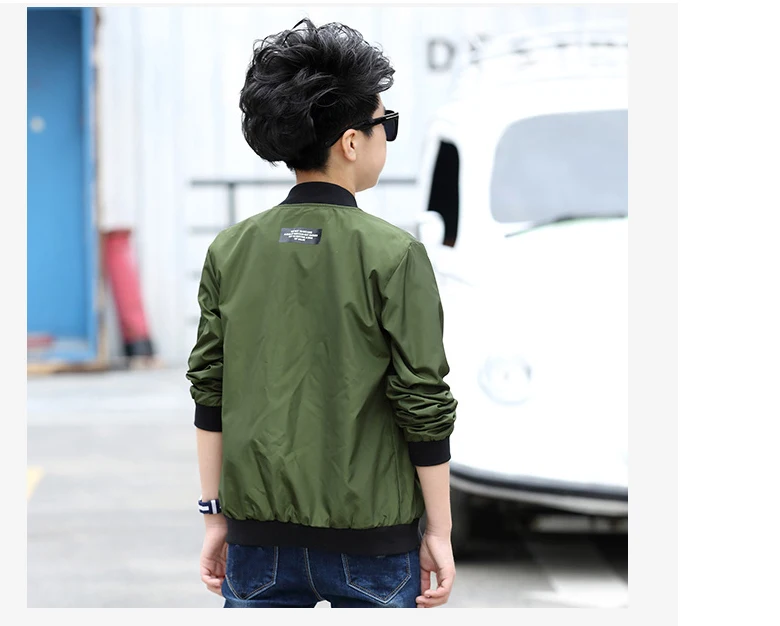 Весенне-осенние куртки для мальчиков; пальто; куртка-бомбер; зеленая ветровка для мальчиков; многоцветная детская бейсбольная куртка с длинными рукавами