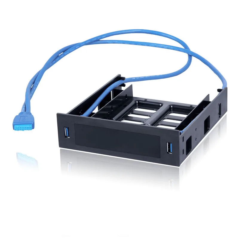 

En-Labs 2 x USB 3.0 Front Panel w/ 3.5" Device/HDD or 2.5" SSD/HDD to 5.25 Floppy to Optical Drive Bay Tray Bracket Converter