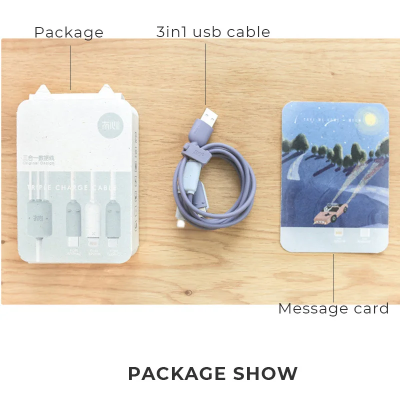 Maoxin 3 в 1 usb Дата кабель 1 м цветной Тип c ios micro usb кабель Быстрая зарядка для Android IOS samsung huawei iPhone X 8 8P 7