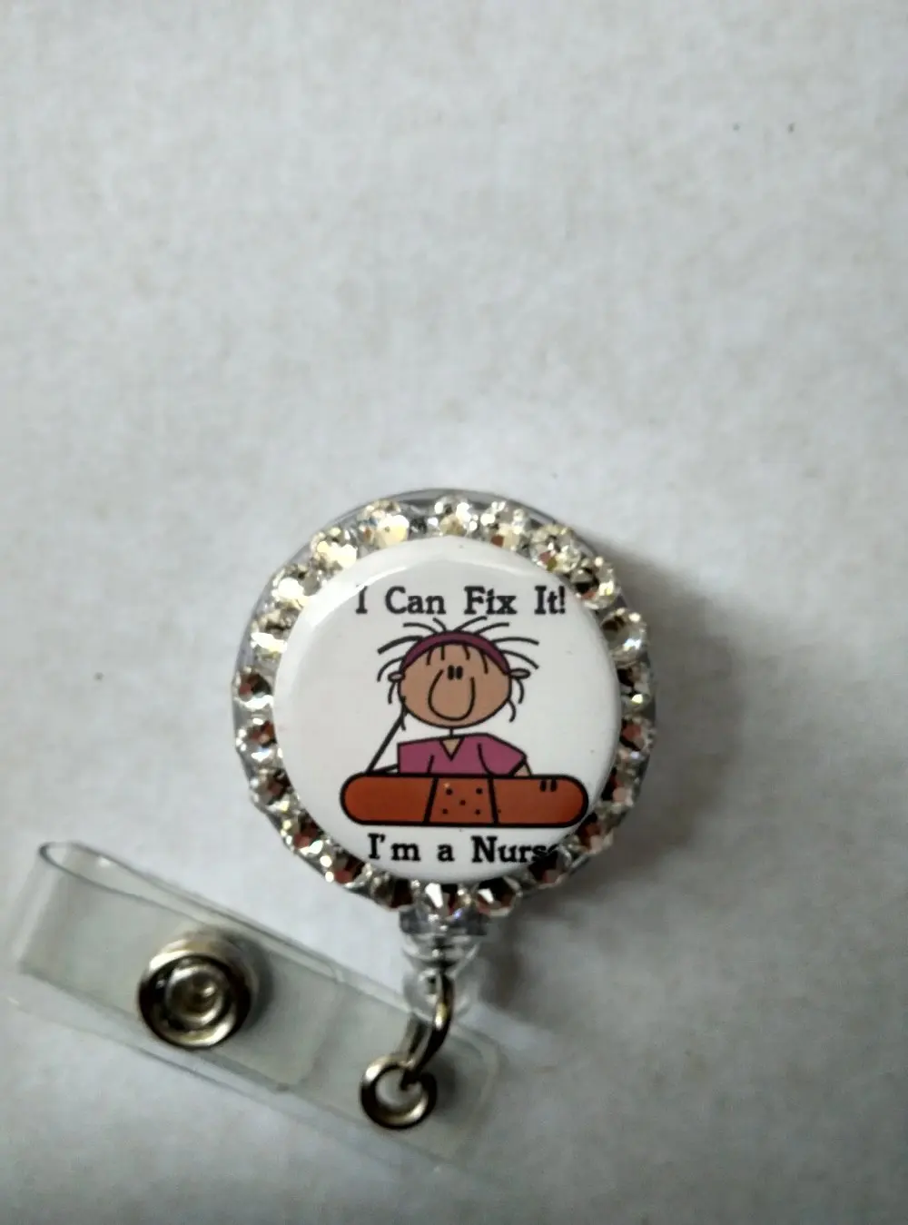 

Female Girl RN Nurse RETRACTABLE ID Badge Holder Reel