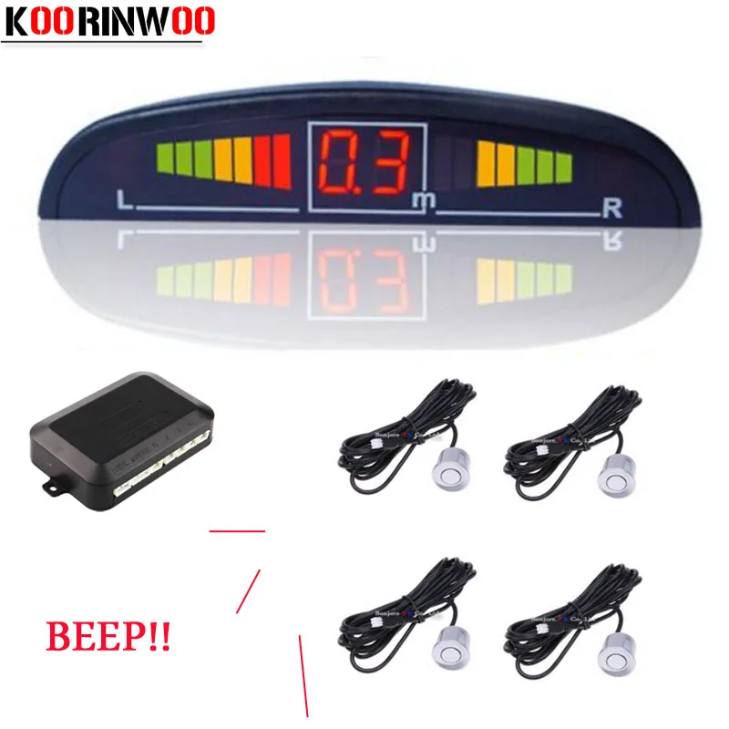 

Koorinwoo 2021 LCD Car Parking Assitance 4 Probe Radar Alarm Alert Indicator blind Probe Parktronic Sensors System Car-detector