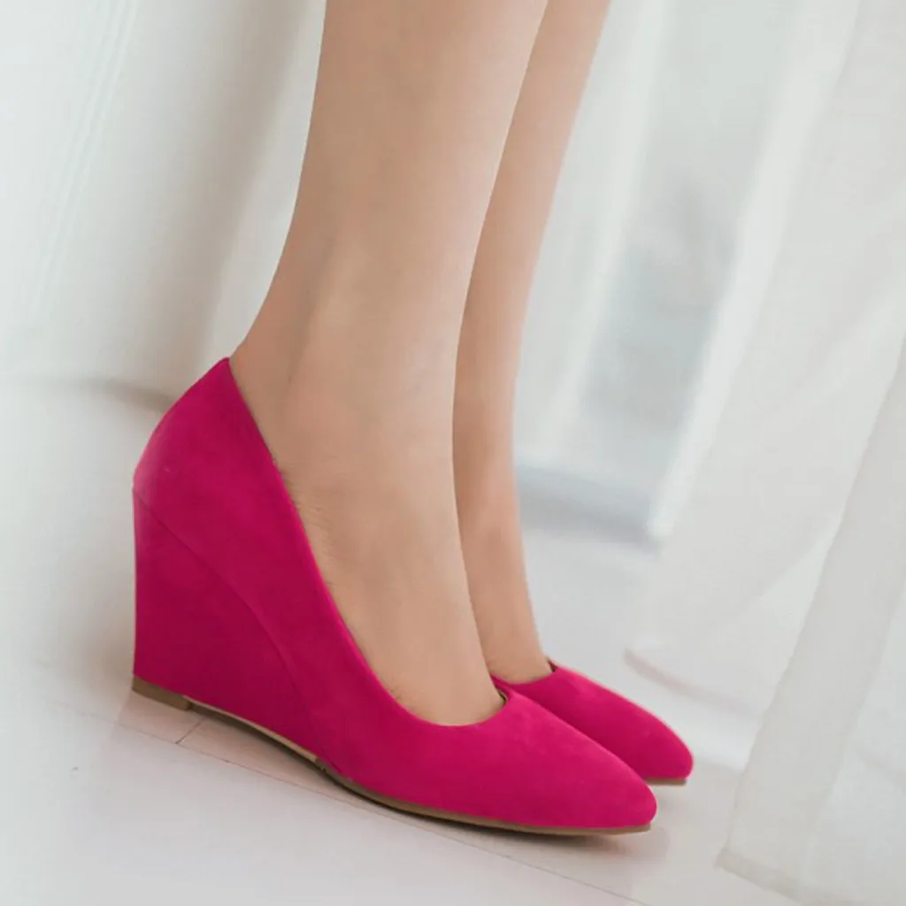 Women Color Business Suit Office Shoes Ladies Pump Wedged Shoes Work Casual Single Shoes Elegant Square Heel Office Shoes