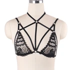 Кружевная портупея, женское белье, Черная кружевная эластичная клетка, бюстье, Женская портупея, одежда для косплея