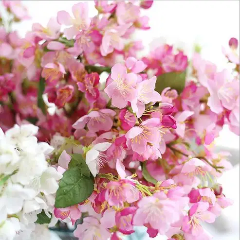 Мини живой искусственный цветок вишни Сакура двойные лепестки ручной работы